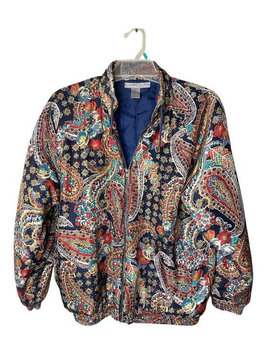 Robert Stack Jackets & Blazers - Robert Stock Cintage Paisley Quilted Zip Bomber Jacket Sz L